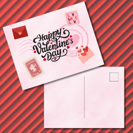 Pen Pal Valentine's Day Postcard Vykort