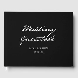 Pen Script-minimalistisk kalligrafi, svart Bröllop Gästböcker