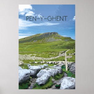 Pen-Y-Ghent Yorkshire Dales Reseskylt Poster