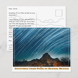 Peña de Bernal med Star Mönster nära Querétaro Vykort