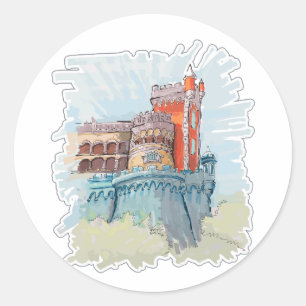 Pena Palace i Sintra, Portugal Runt Klistermärke