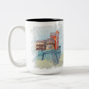 Pena Palace i Sintra, Portugal Två-Tonad Mugg