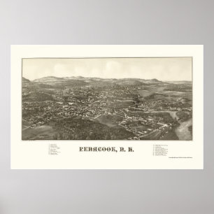 Penacook panorama- karta för NH - 1887 Poster