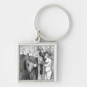 Penance av Henry II Fyrkantig Silverfärgad Nyckelring