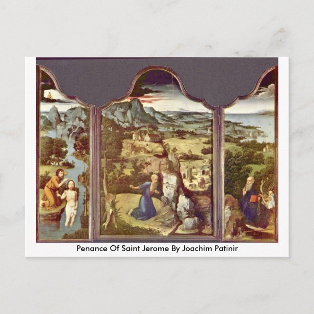 Penance of Saint Jerome by Joachim Patinir Vykort (Framsida)