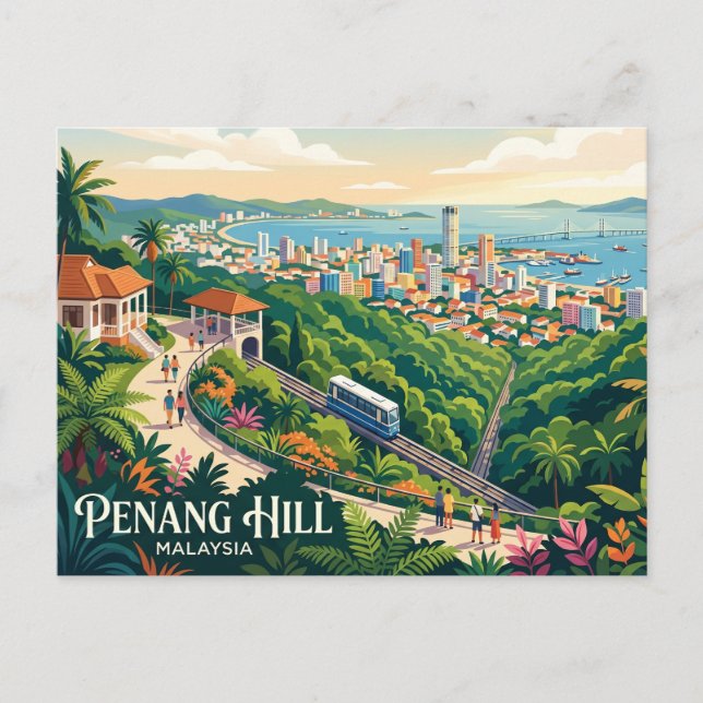 Penang Hill Malaysia Vykort (Framsida)