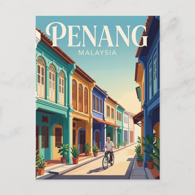 Penang Island Malaysia Vykort (Framsida)