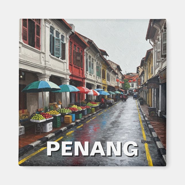Penang Malaysia Georgetown Travel Magnet (Framsidan)