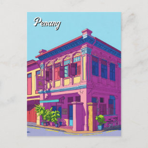 Penang Malaysia Heritage Townhouse Travel Vykort