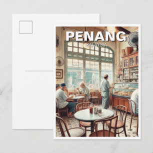 Penang Malaysia Shophouse Kopitiam Resa Vykort