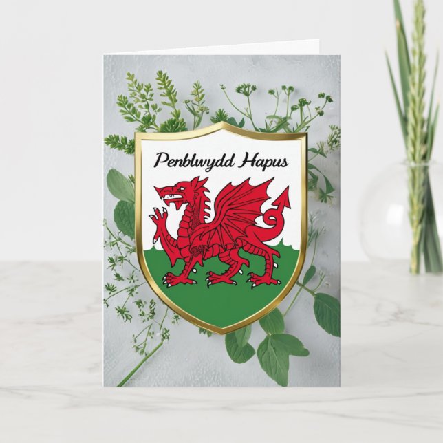 Penblwydd Hapus Grattis på födelsedagen Kort (Framsida)