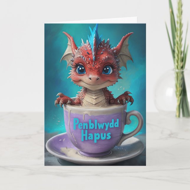 Penblwydd Hapus Grattis på födelsedagen Kort (Framsida)