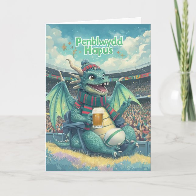 Penblwydd Hapus Grattis på födelsedagen Kort (Framsida)