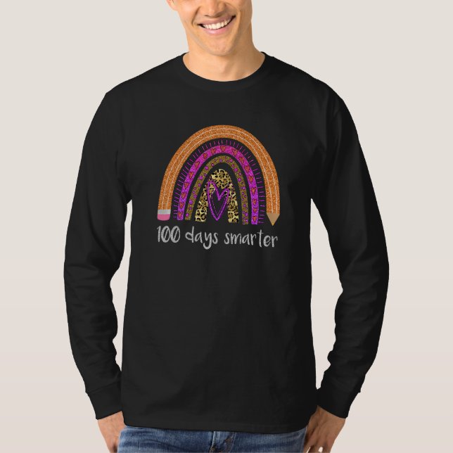 Pencil 100 Days Smarter Happy 100th Day Of School  T Shirt (Framsida)