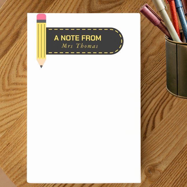 Pencil A Note From Teacher  Post-it Block (Skapare uppladdad)