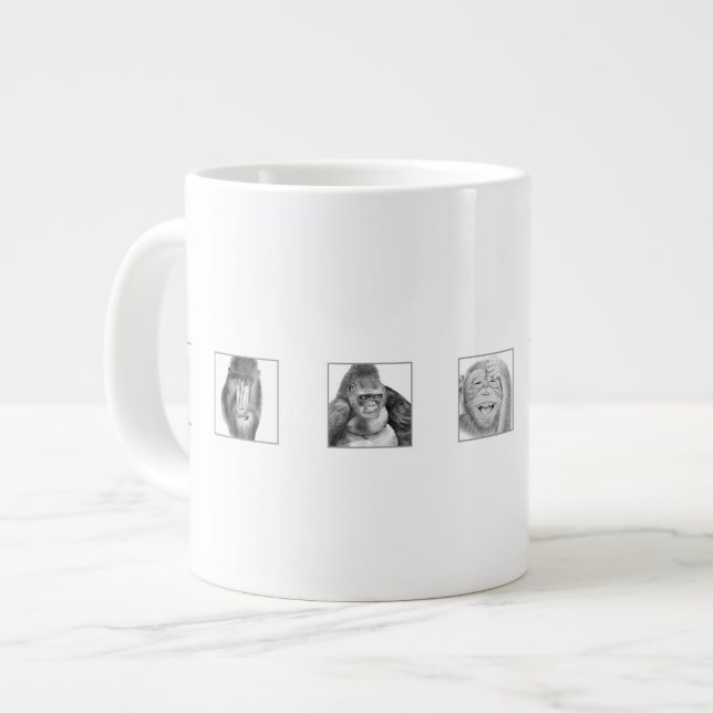 Pencil Animal Collection Mug - Monkeys Jumbo Mugg (Framsida vänster)