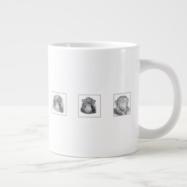 Pencil Animal Collection Mug - Monkeys Jumbo Mugg (Höger)