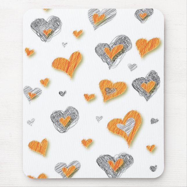 Pencil Art Hearts Mousepad Musmatta (Framsidan)