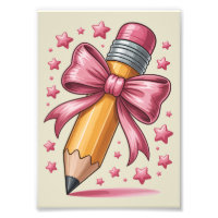 Pencil Coquette Bow Lärare Tacksamhet Skola