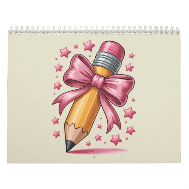 Pencil Coquette Bow Lärare Tacksamhet Skola Kalender (Omslag)