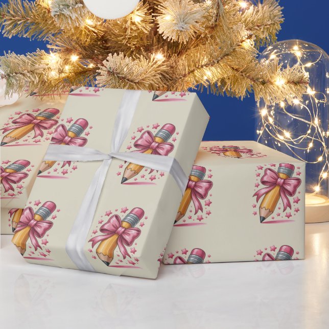 Pencil Coquette Bow Lärare Tacksamhet Skola Presentpapper (Helgdagar)