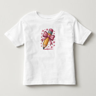 Pencil Coquette Bow Lärare Tacksamhet Skola T Shirt