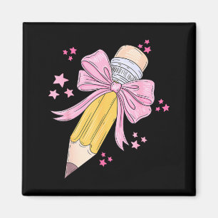 Pencil Coquette Bow Lärare Tacksamhet Tillbaka til Magnet