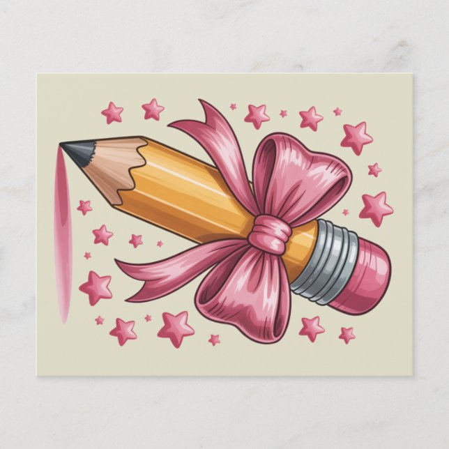 Pencil Coquette Bow Teacher Apprecidence School Flygblad (Framsidan)