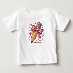 Pencil Coquette Bow Teacher Apprecidence School T Shirt