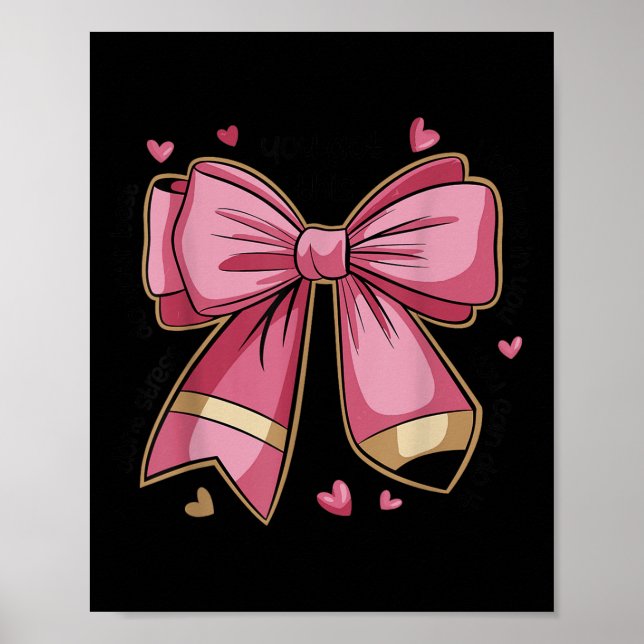 Pencil Coquette Bow Test Day Teacher Motivational  Poster (Framsidan)
