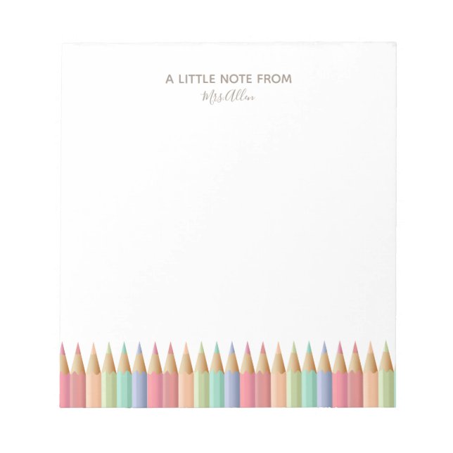 Pencil Crayon Teacher's Anteckningsblock (Framsida)