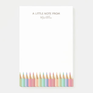 Pencil Crayon Teacher's Anteckningsblock Post-it Block