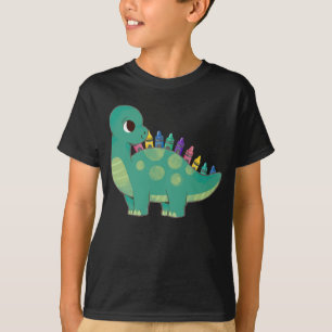 Pencil Dinosaur Boys Girls Preschool Dino Kids T Shirt