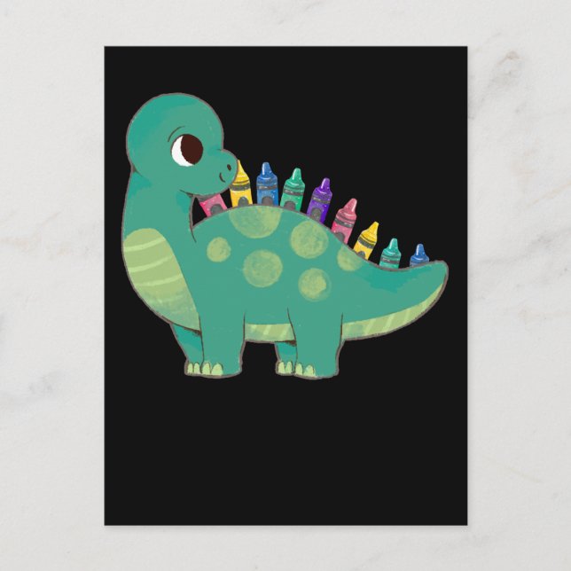 Pencil Dinosaur Boys Girls Preschool Dino Kids Vykort (Framsida)