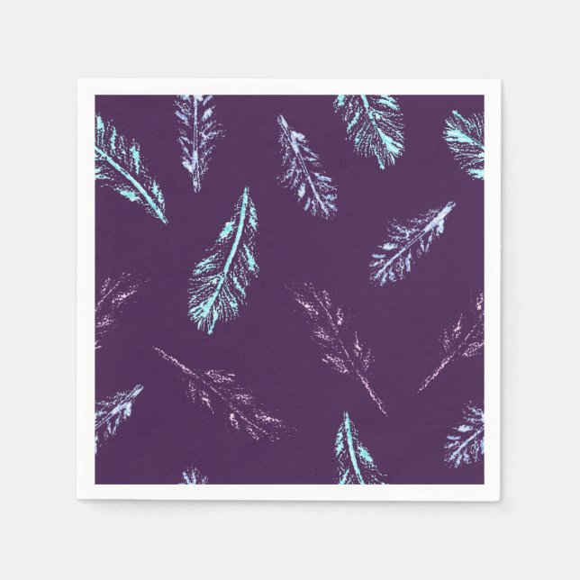 Pencil Feathers Cocktail Papper Napkins Pappersservett (Framsidan)