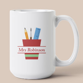 Pencil Holder Monogram Teacher Tack Gift Kaffemugg