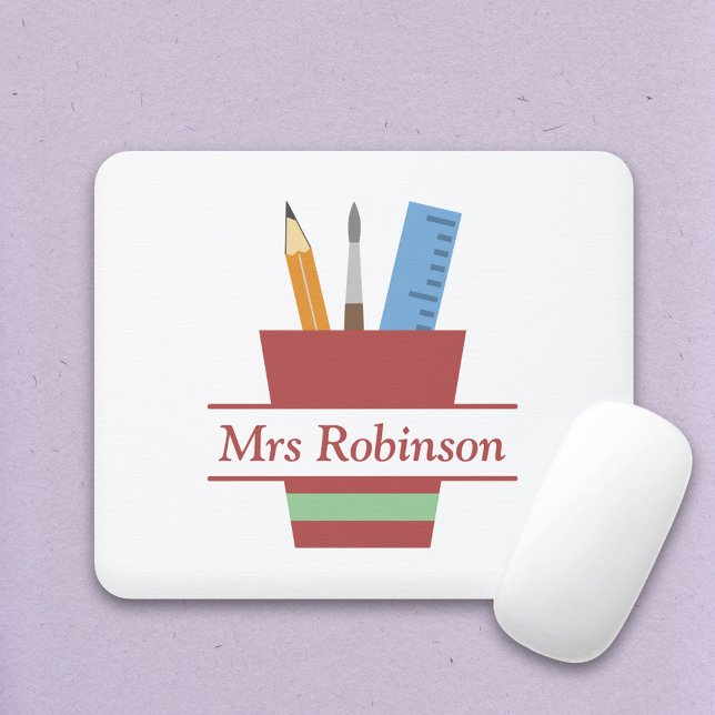Pencil Holder Monogram Teacher Tack Gift Musmatta (Pencil Holder Monogram Teacher Thank You Gift Mouse Pad)