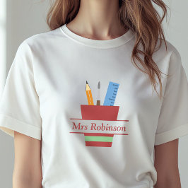 Pencil Holder Monogram Teacher Tack Gift T Shirt