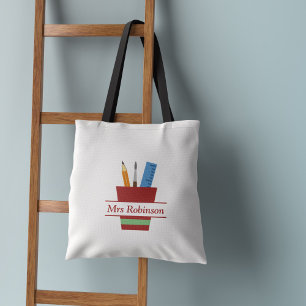 Pencil Holder Monogram Teacher Tack Gift Tygkasse