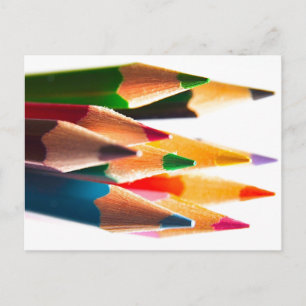 PENCIL KRITOR PENCILS FÄRGAD BRIGHT SCHOOL VYKORT