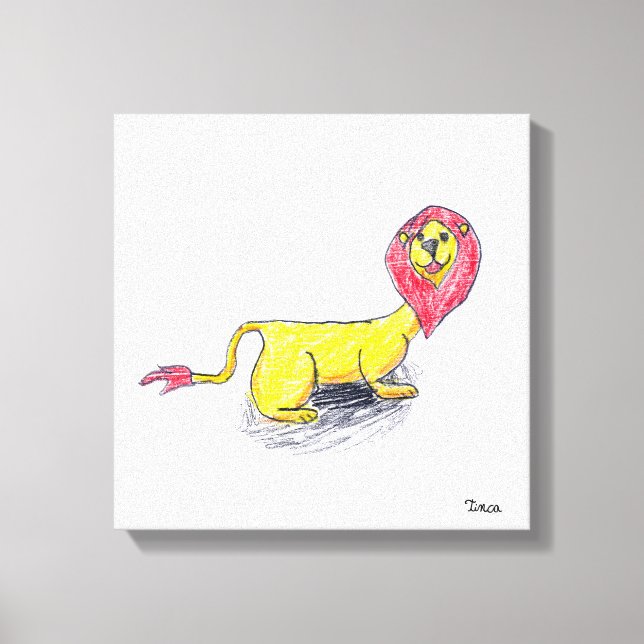 Pencil Lejona Teckning Canvas Wall Art (Framsida)