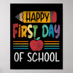 Pencil Lycklig första dagen för skollärare Boys Gi Poster