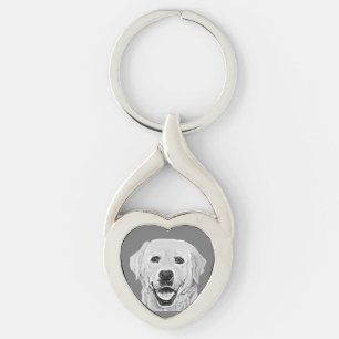Pencil Lycklig Labrador Hund Heart Nyckelring