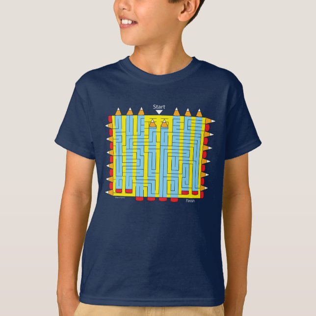 Pencil Maze T Shirt (Framsida)