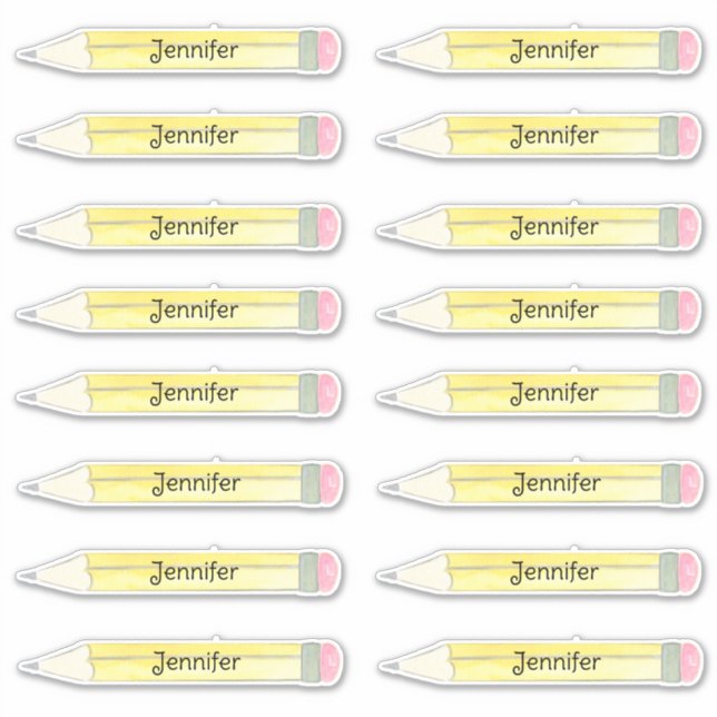 Pencil Namn Klistermärken (Framsida)