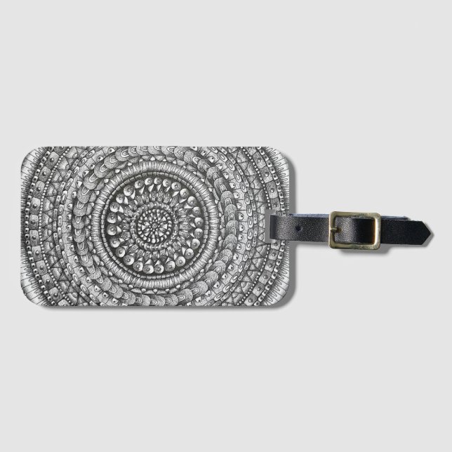 Pencil Original Art Mandala Design  Bagagebricka (Framsida horisontal)