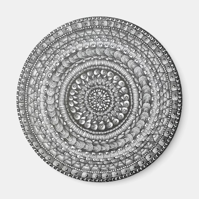 Pencil Original Art Mandala Design  Magnet (Framsidan)