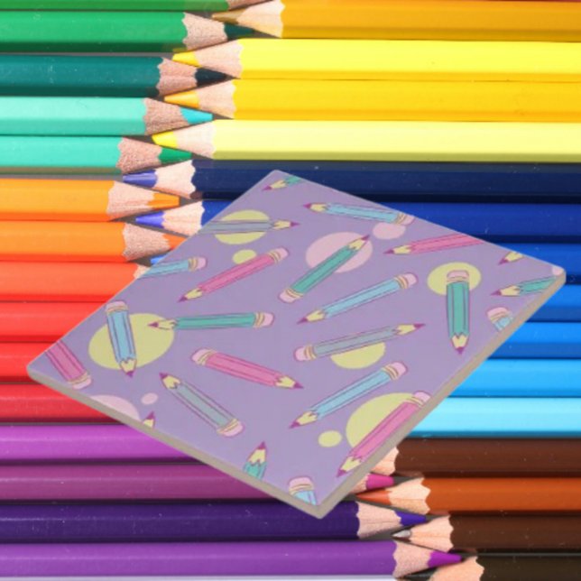 Pencil Party | Lavendel Keramisk Kakel (Skapare uppladdad)