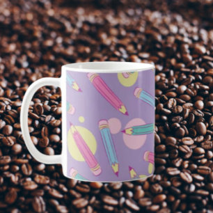 Pencil Party Lavendel Klassisk Mugg