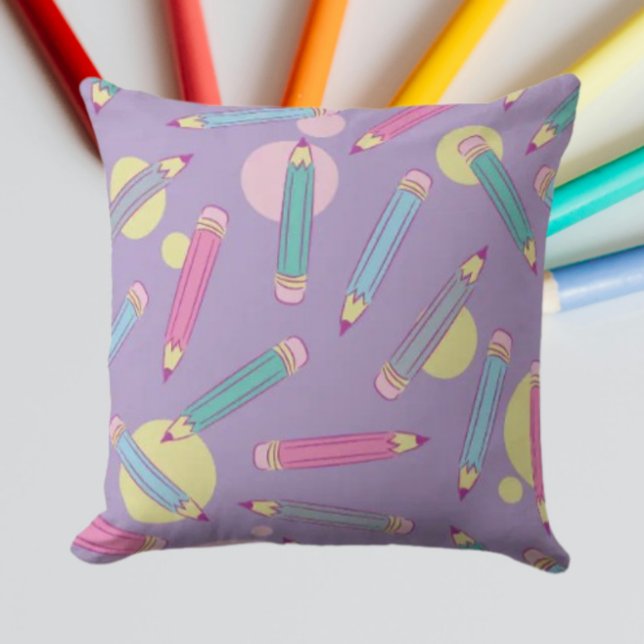 Pencil Party | Lavendel Kuddcover Kudde (Skapare uppladdad)
